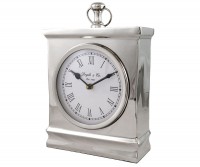 Large Classic Silver Mantel Clock - Carriage Clock Style