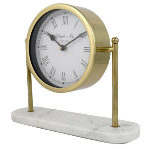 Stanhope Gold Column Mantel Clock, a decorative timepiece for a wall, shelf or mantel