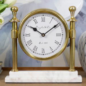 Montague Gold Column Mantel Clock