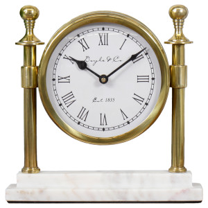 Montague Gold Column Mantel Clock, a decorative timepiece for a wall, shelf or mantel