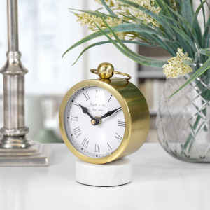 Kensington Gold Desk Clock, a decorative timepiece suited to a wall, mantel, shelf or tabletop