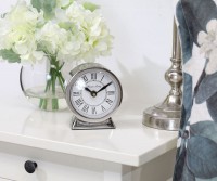 Maisie Round Silver Desk Clock
