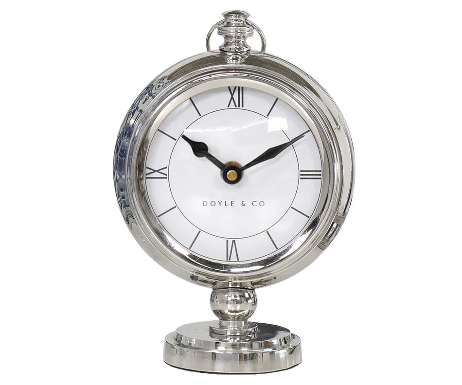 Perivale Silver Nickel Desk Clock