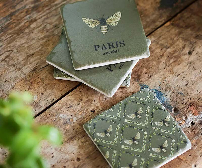 Set 4 Paris Bee Coasters