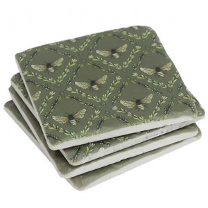 Set 4 Paris Bee Coasters, a tabletop accessory for protecting surfaces
