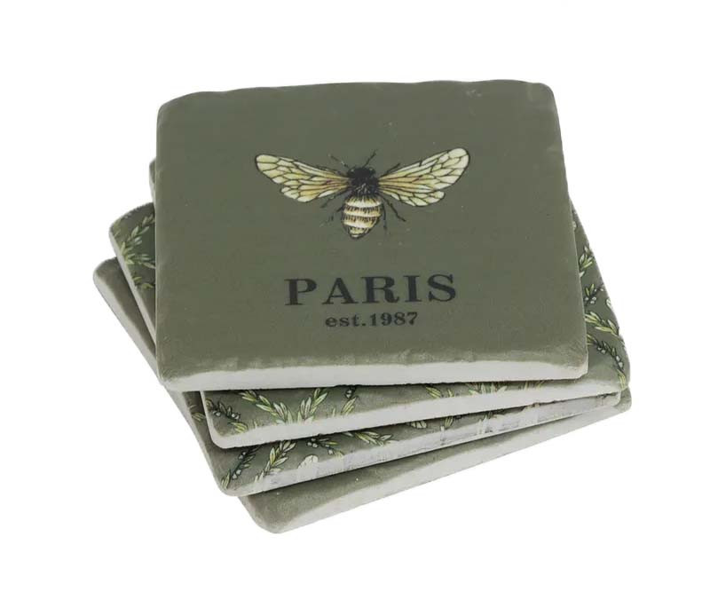 Set 4 Paris Bee Coasters