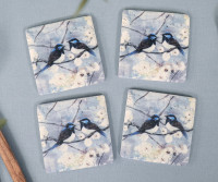 Set 4 Claremont Blue Fairy Wren Coasters