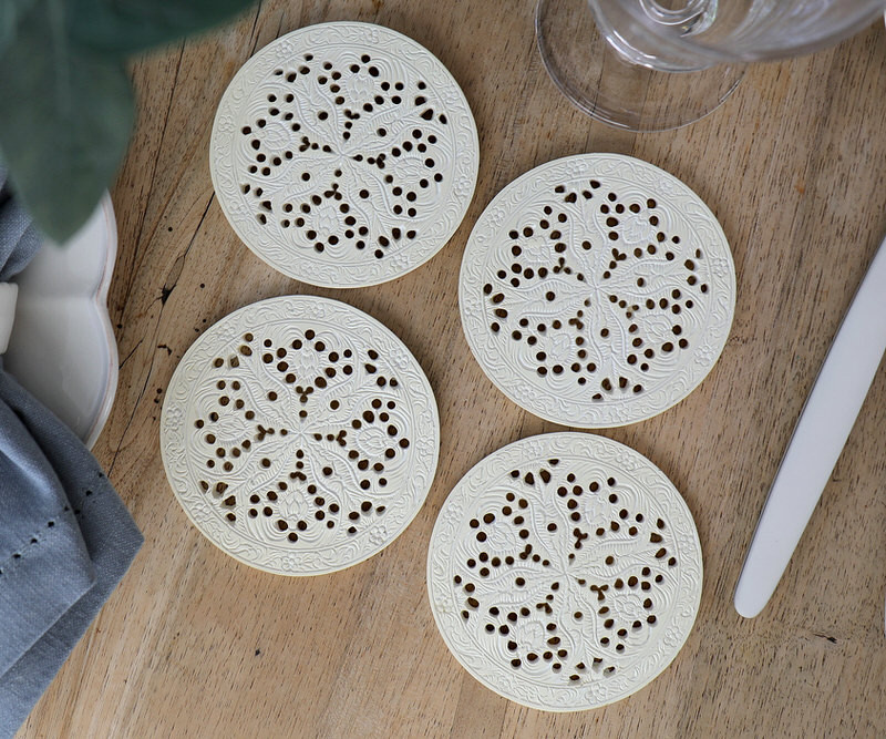 Set 4 Palmas Ivory Coasters