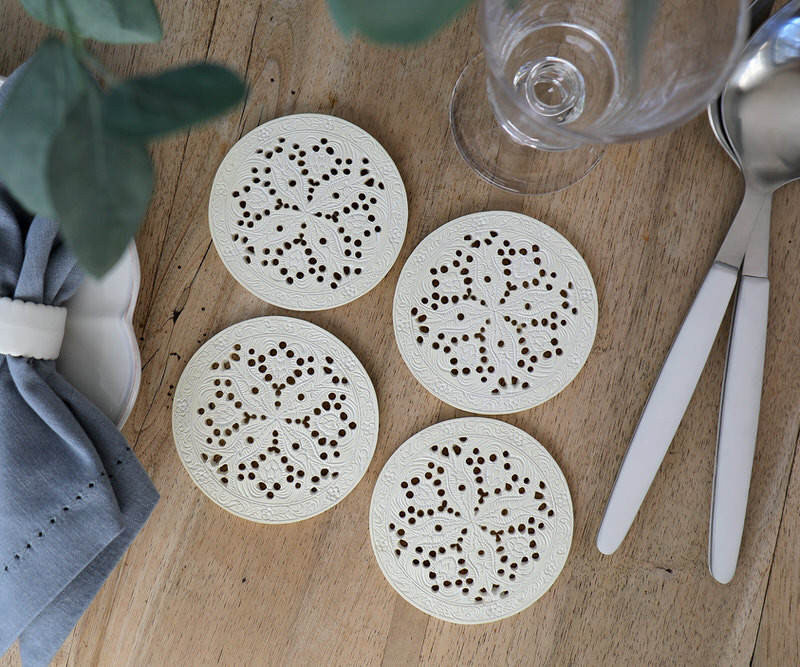 Set 4 Palmas Ivory Coasters