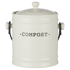 Darley Cream Ceramic Compost Bin, presented as a standalone item for straightforward product identification