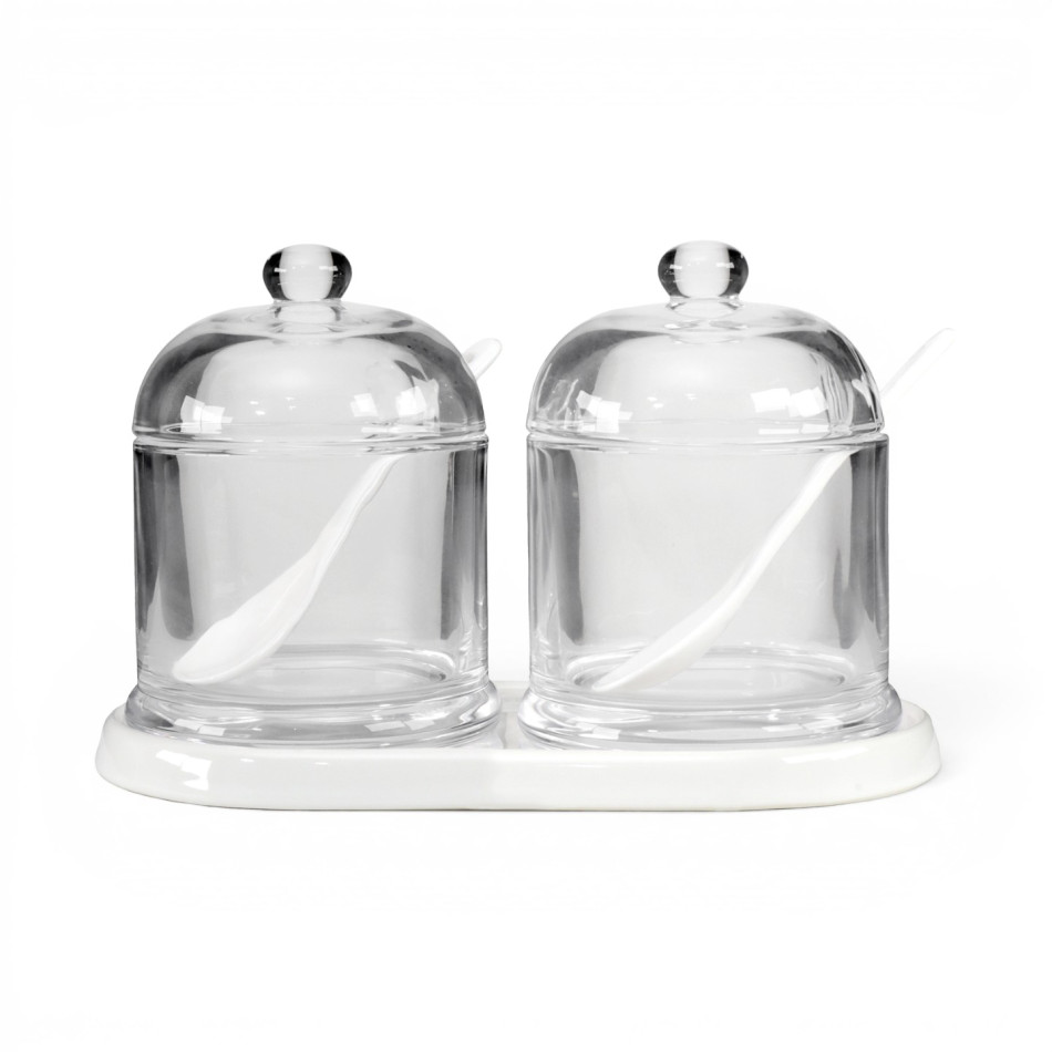 Set 2 Ashdown Condiment Jars + Spoons