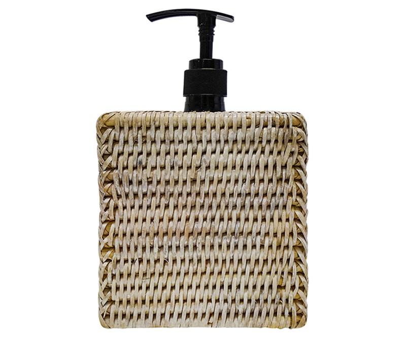 Large Soap Dispenser Cover Whitewash Rattan