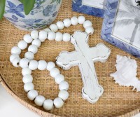 Palermo White Wooden Cross Beads Garland