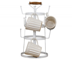 White Baxter Metal Cup Holder Stand