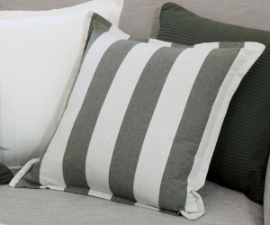Eltham Olive Stripe Cushion