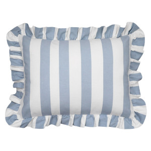 Lyla Sky Blue Stripe Ruffle Cushion