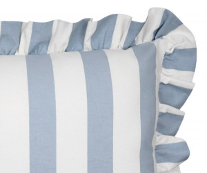 Lyla Sky Blue Stripe Ruffle Cushion