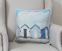 Brighton Beach Huts Cushion