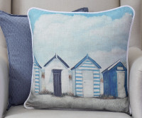 Brighton Beach Huts Cushion