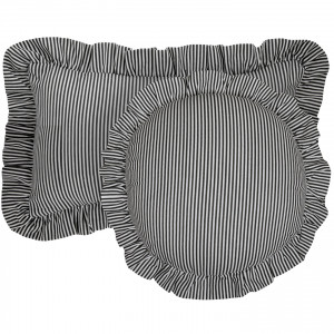Bonnie Black & White Ruffle Cushion, a decorative soft furnishing for a sofa, chair or bed