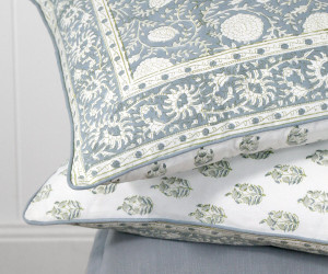 Samara Denim Blue Blockprint Cushion