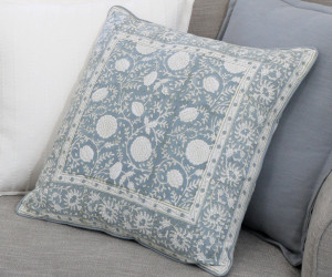 Samara Denim Blue Blockprint Cushion