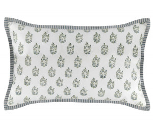 Lumbar Samara Denim Blue Blockprint Cushion