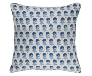 Aranya Blue Blockprint Cushion - Reversible
