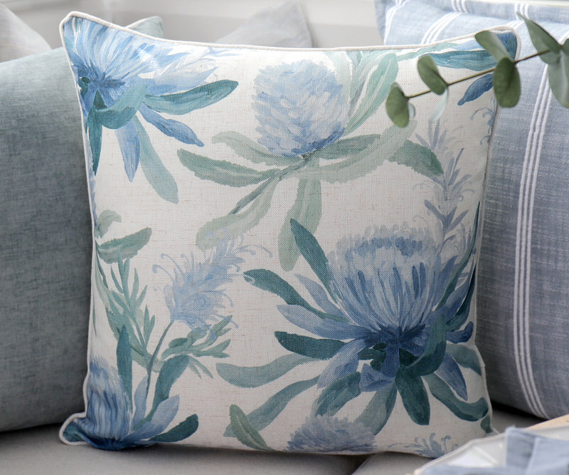 Mietta Blue Banksias Cushion