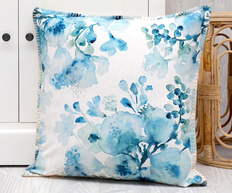 Viola Blue Linen Cushion