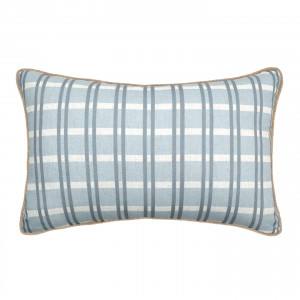 Lumbar Clovelly Blue Check Cushion, a decorative soft furnishing for a sofa, chair or bed
