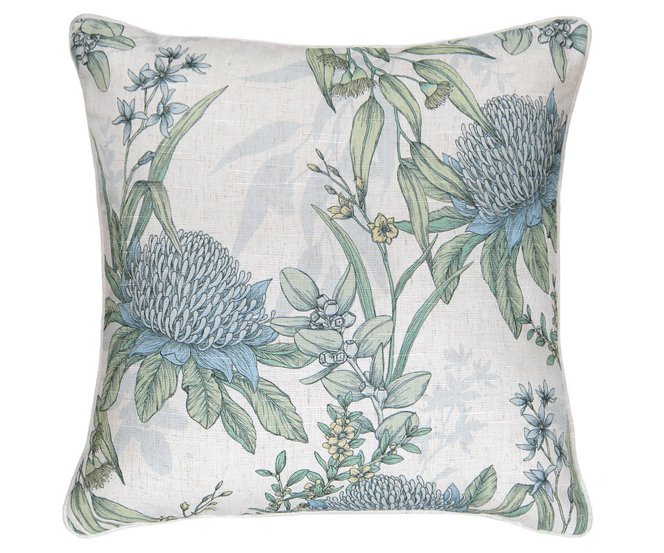 White Mirella Blue Waratahs Cushion 50cm