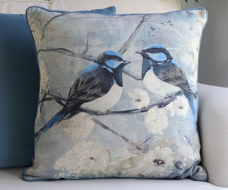 Claremont Blue Wrens Cushion