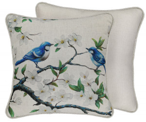Eliza Blossom Blue Wrens Cushion