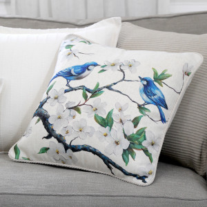 Eliza Blossom Blue Wrens Cushion