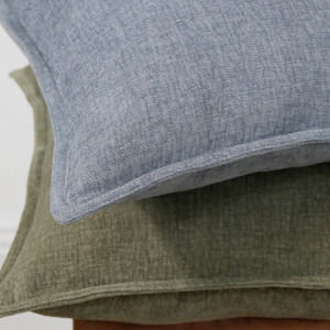 Hudson Chambray Cushion - Moss Green, a decorative soft furnishing for a sofa, chair or bed