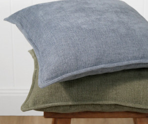 Hudson Chambray Cushion - Denim Blue