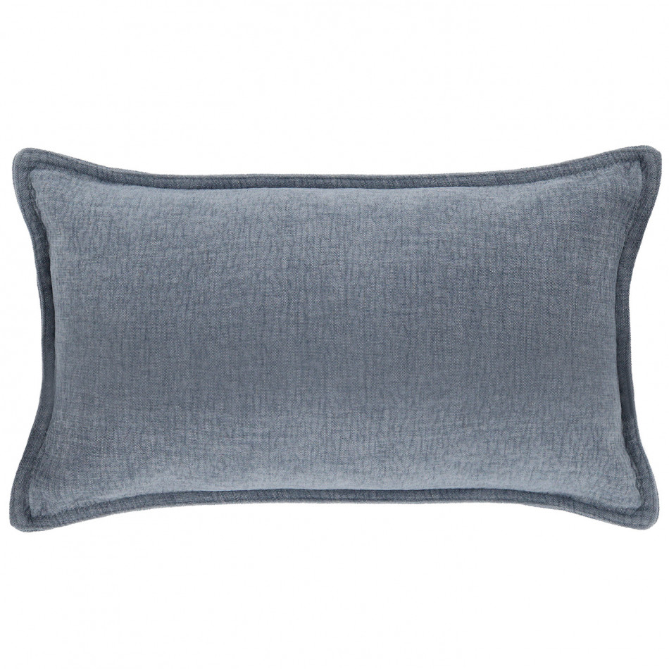 Hudson Chambray Lumbar Cushion - Denim Blue