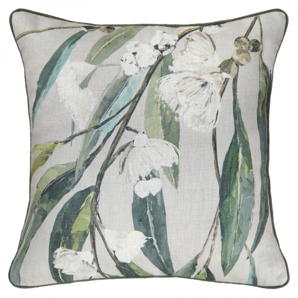 Cranfield Green Eucalyptus Cushion, a decorative soft furnishing for a sofa, chair or bed