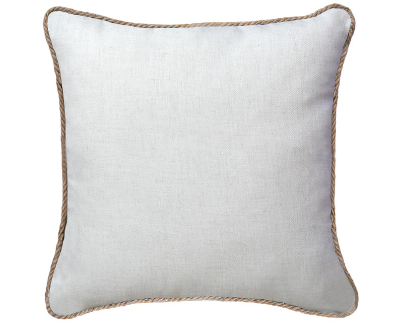 Dante Cream Cushion with Jute Rope Trim