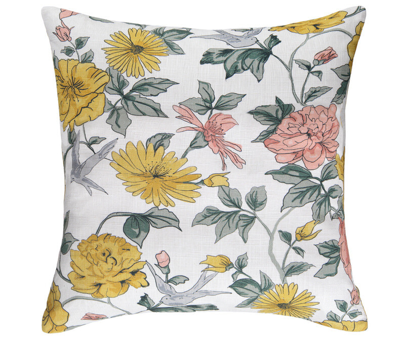 Jane Yellow Flowers Cushion - Feather Insert