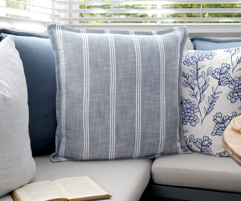 Maddox Blue Stripe Cushion