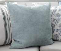 Skylar Denim Blue Chenille Cushion - Square