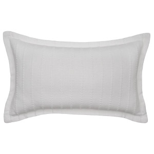 Lumbar Novara White Ribbed Cushion, a decorative soft furnishing for a sofa, chair or bed