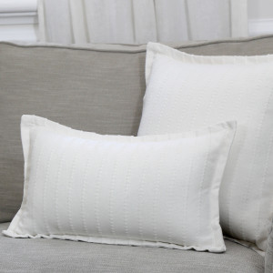 Lumbar Novara White Ribbed Cushion