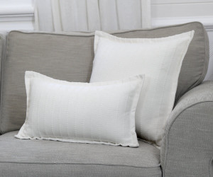 Lumbar Novara White Ribbed Cushion