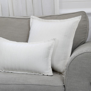 Novara White Ribbed Cushion 50cm, a decorative soft furnishing for a sofa, chair or bed