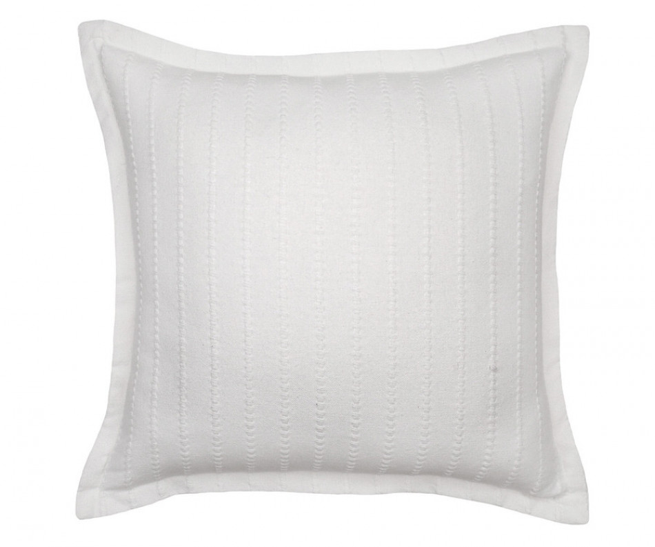 Novara White Ribbed Cushion 50cm
