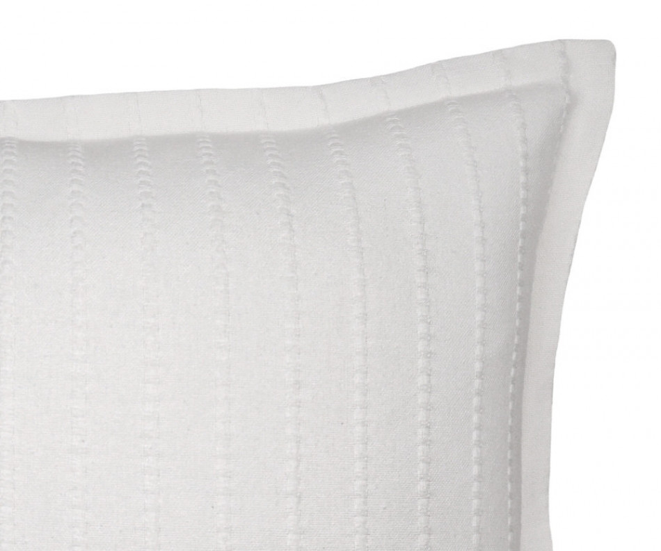 Novara White Ribbed Cushion 50cm