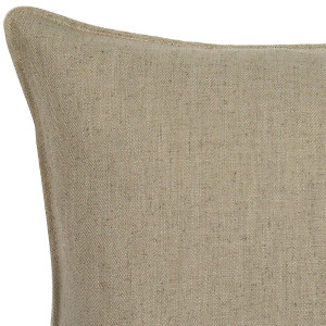 Large Desert Sand Linen Cushion 55cm, shown as a soft decorative accent for layering on seating or a bed